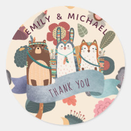 Waldtieraufkleber für Favoriten, Umschläge Runder Aufkleber