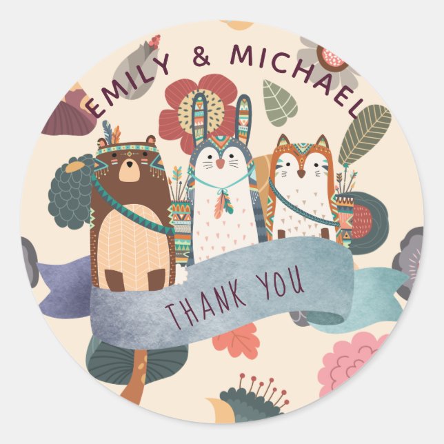 Waldtieraufkleber für Favoriten, Umschläge Runder Aufkleber (Vorderseite)