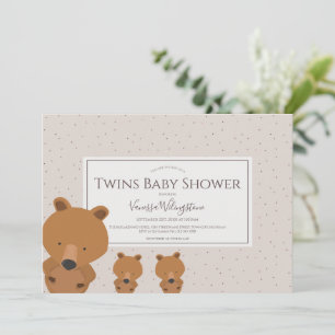 Waldtierbekleidung Twins Babydusche Einladung