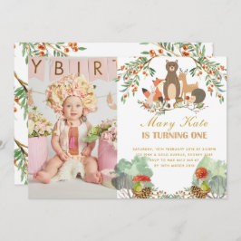 Waldtiere 1. Geburtstag Einladung
