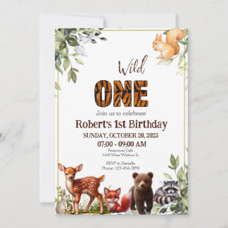 Waldtiere 1. Wildtiere zum Geburtstag Einladung