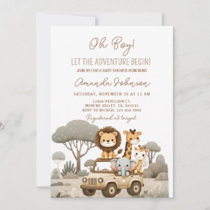 Waldtiere Abenteuer Beginnt Baby Shower Einladung