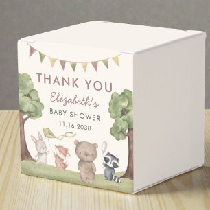 Waldtiere Aquarell-Baby-Shower-Dankeschön Geschenkschachtel