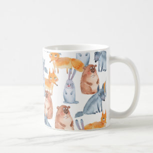 Waldtiere. Aquarell Kaffeetasse