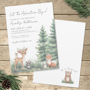 Waldtiere Aquarell Wald Baby Shower Einladung