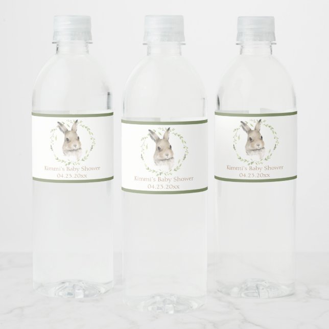 Waldtiere Aquarellblütendusche Name Babydusche Wasserflaschenetikett (Flaschen)