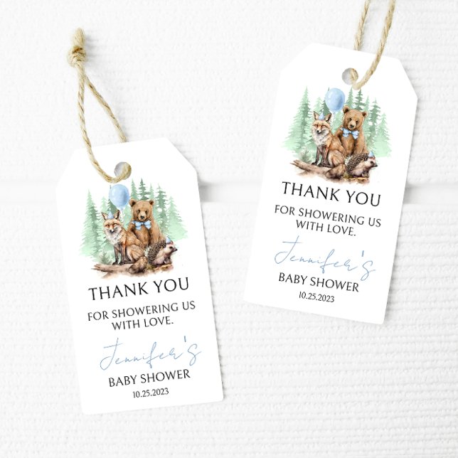 Waldtiere aus Wäldern Baby Dusche danke Anhänger (Von Creator hochgeladen)