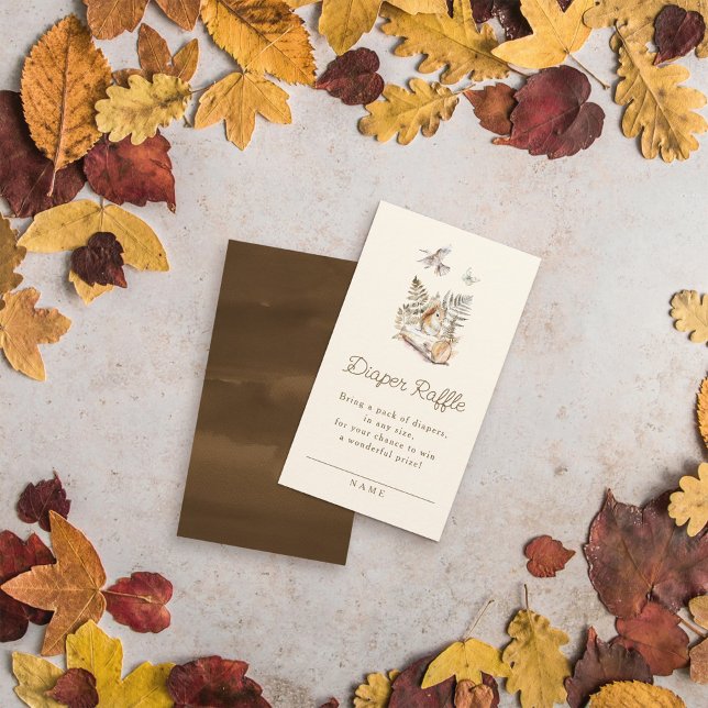 Waldtiere Baby Duschdusche Windelwindeln Begleitkarte (Von Creator hochgeladen)