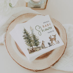 Waldtiere Baby-Dusche Napkins Serviette