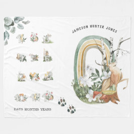 Waldtiere | Baby Milestone Blanket Fleecedecke