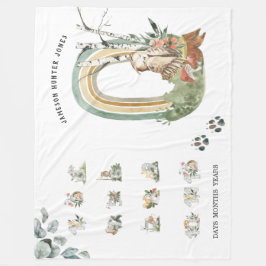 Waldtiere | Baby Milestone Blanket Fleecedecke