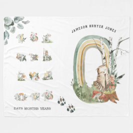 Waldtiere | Baby Milestone Blanket Fleecedecke