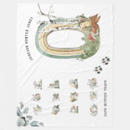 Waldtiere | Baby Milestone Blanket Fleecedecke