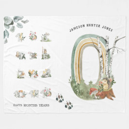 Waldtiere | Baby Milestone Blanket Fleecedecke
