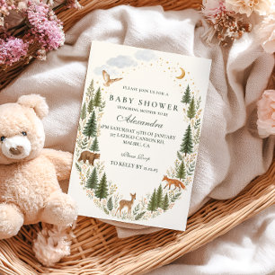 Waldtiere-Baby-Party Einladung