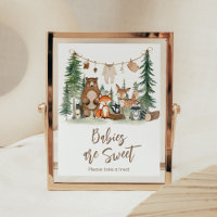 Waldtiere Baby Shower 'Babys sind süß' Schild