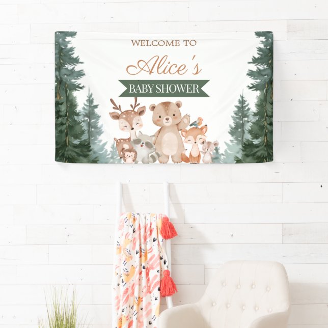 Waldtiere Baby Shower Banner (Insitu)