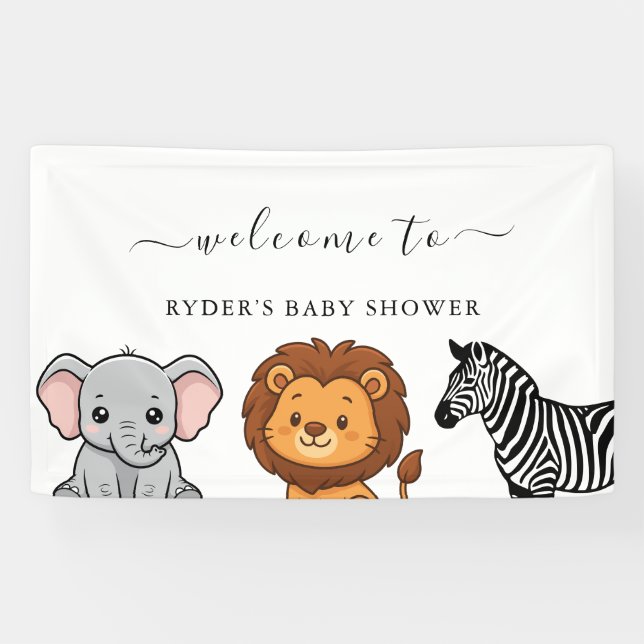 Waldtiere Baby Shower Banner (Horizontal)
