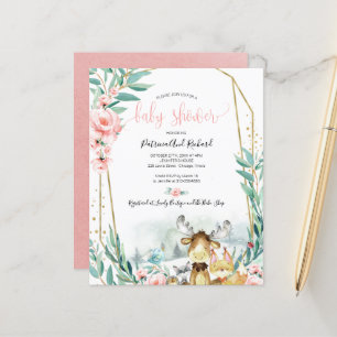 Waldtiere Baby Shower Budget Einladungen