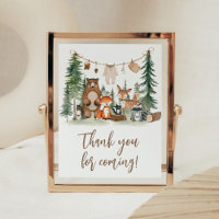 Waldtiere Baby Shower Danksagungsschild