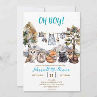Waldtiere Baby Shower Einladung