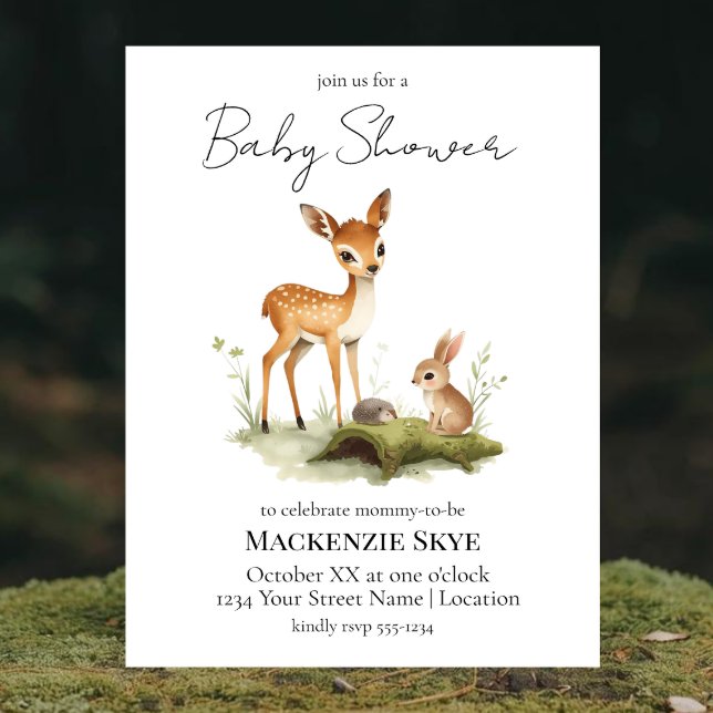 Waldtiere Baby Shower Einladung (Von Creator hochgeladen)