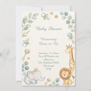 Waldtiere Baby Shower Einladung