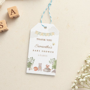Waldtiere Baby Shower Geschenkanhänger
