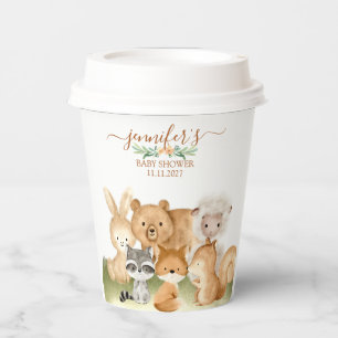 Waldtiere Baby Shower Girlande Pappbecher
