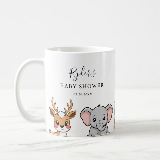 Waldtiere Baby Shower Kaffeetasse (Links)