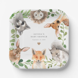Waldtiere Baby Shower Papierplatten Pappteller