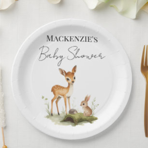 Waldtiere Baby Shower Pappteller