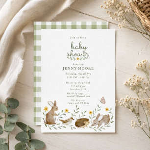 Waldtiere Baby Shower Party Einladung
