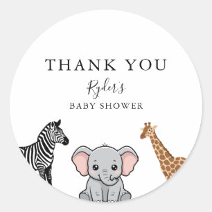 Waldtiere Baby Shower Runder Aufkleber