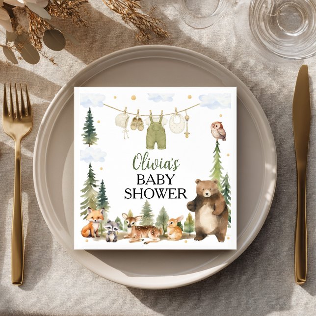 Waldtiere Baby Shower Servietten (Von Creator hochgeladen)