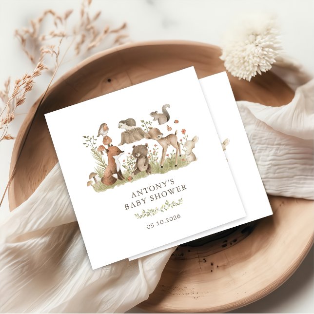 Waldtiere Baby Shower Servietten (Von Creator hochgeladen)