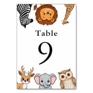 Waldtiere Baby Shower Tischnummer