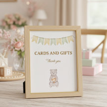 Waldtiere Baby Shower Tischschild