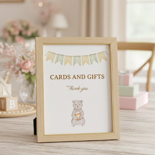 Waldtiere Baby Shower Tischschild Poster