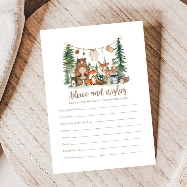 Waldtiere Baby Shower Wer kennt Daddy Spiel (Woodland Animals Adventure Awaits Rustic Baby Shower Game)