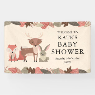 Waldtiere Baby Shower Willkommen Banner