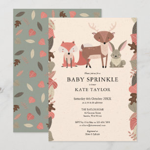Waldtiere Baby Sprinkle Shower Einladung
