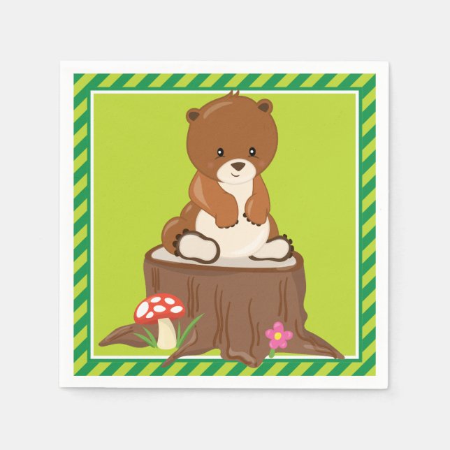 Waldtiere | Bärenkuppe Serviette (Vorderseite)