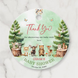 Waldtiere Beeren Blume Kinderdusche Geschenkanhänger