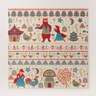 Waldtiere: Beige Hintergrund Puzzle