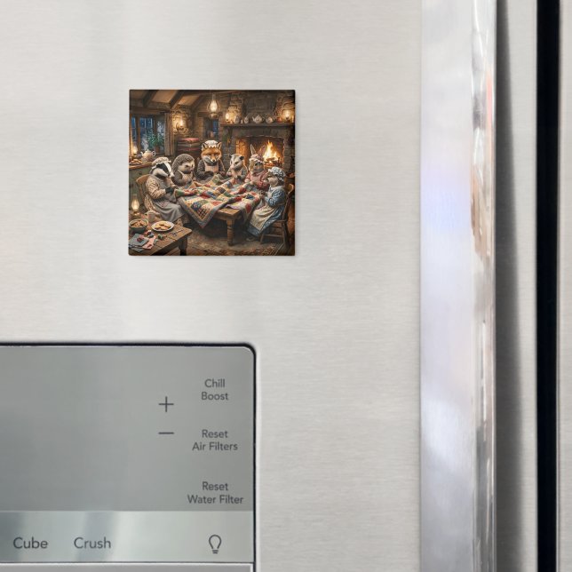 Waldtiere beim Quilten Magnet (In Situ (Kühlschrank))