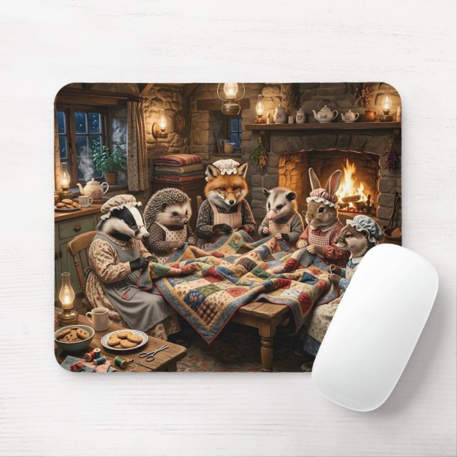 Waldtiere beim Quilten Mousepad (Mit Mouse)