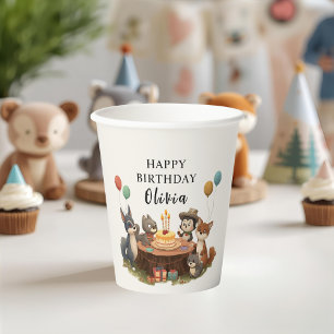 "Waldtiere Birthday Forest Kids Party Pappbecher