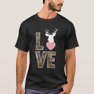 Waldtiere Blätter Camouflage Liebe Jagd Hirsche T-Shirt