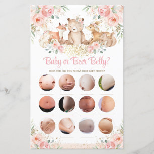 Waldtiere Blush Floral Baby oder Bierbauch
